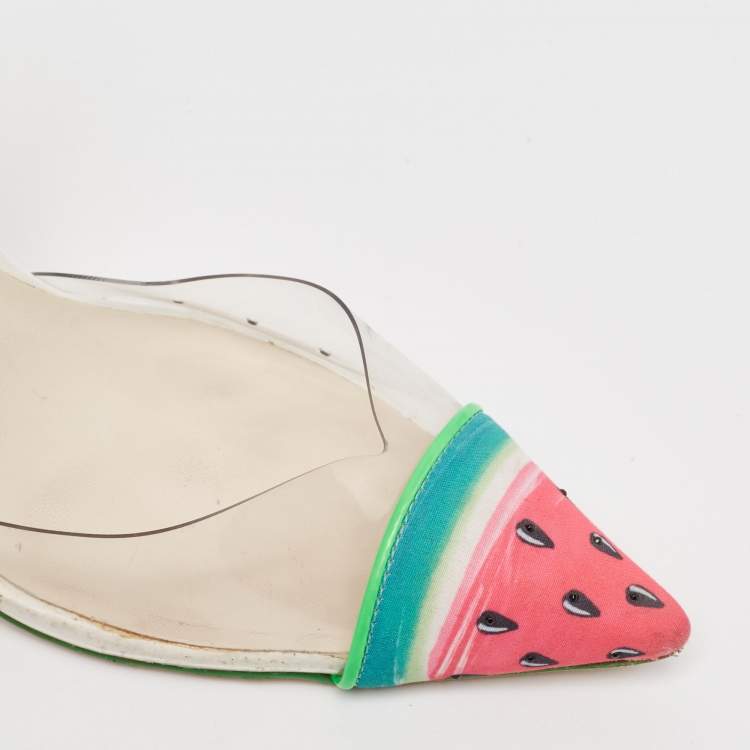 Pre Owned Sophia Webster Multicolor PVC and Patent Leather Jessica Watermelon Pumps Size 37