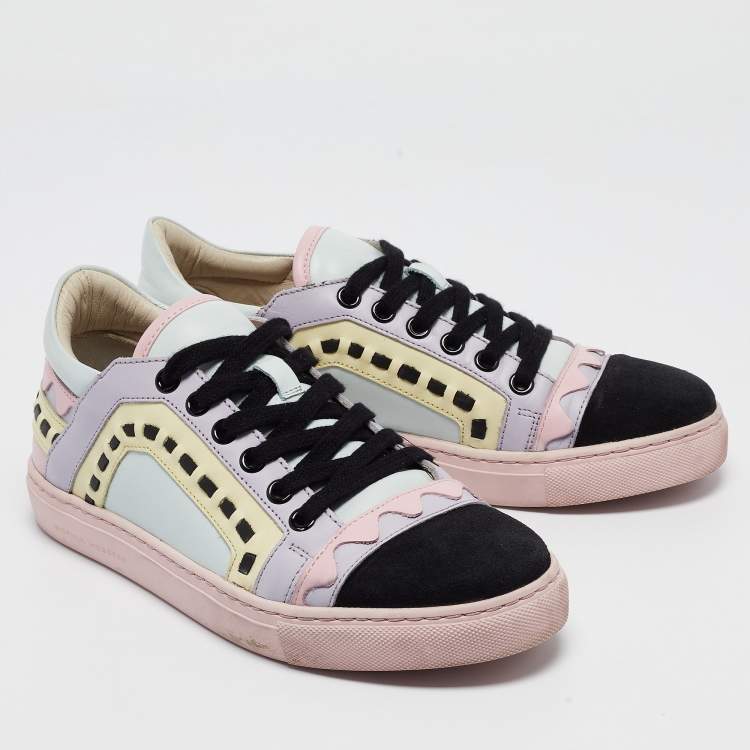 Pre Owned Sophia Webster Multicolor Leather and Suede Riko Sneakers Size 37