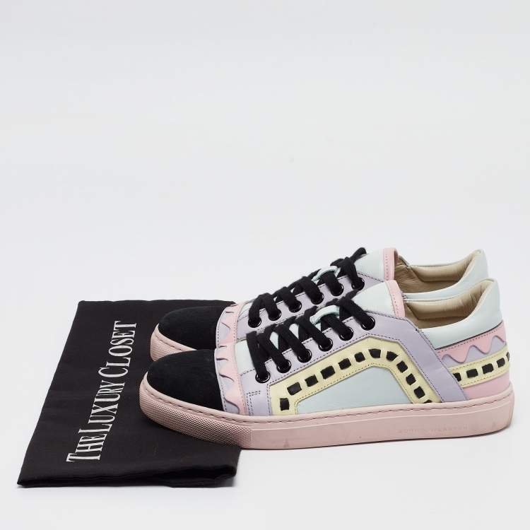 Pre Owned Sophia Webster Multicolor Leather and Suede Riko Sneakers Size 37