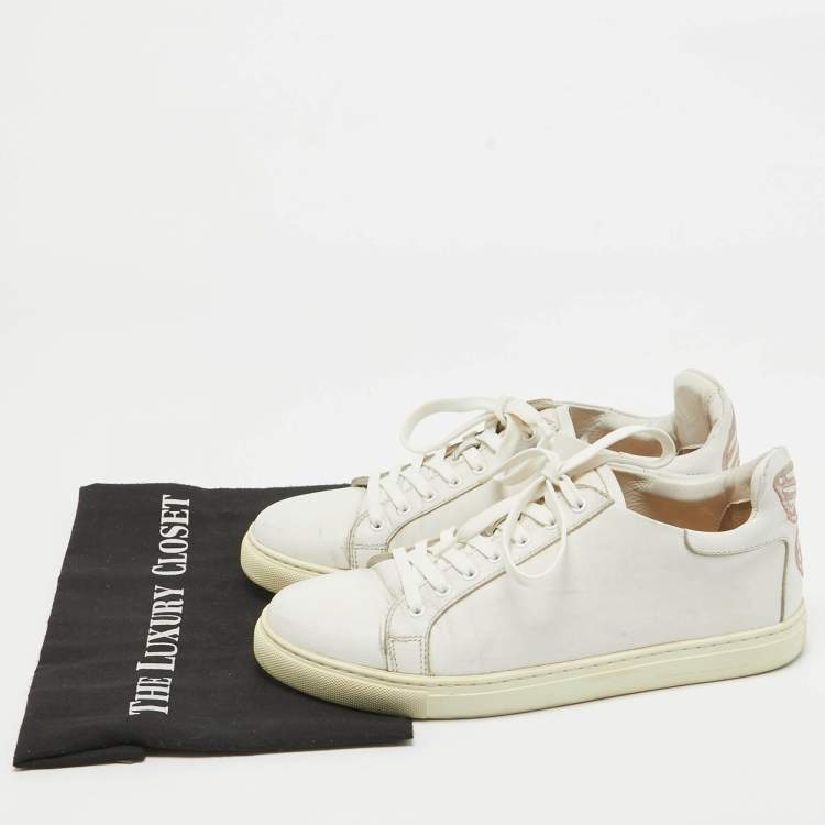 Pre Owned Sophia Webster White Leather Bibi Butterfly Sneakers Size 39