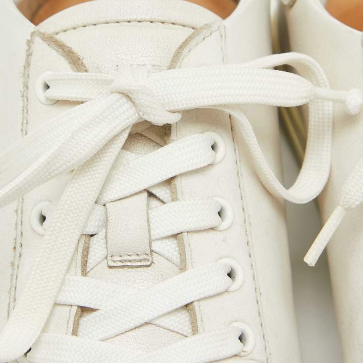 Pre Owned Sophia Webster White Leather Bibi Butterfly Sneakers Size 39