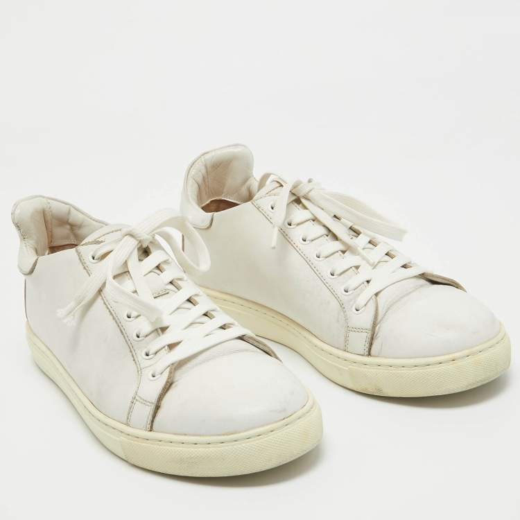 Pre Owned Sophia Webster White Leather Bibi Butterfly Sneakers Size 39