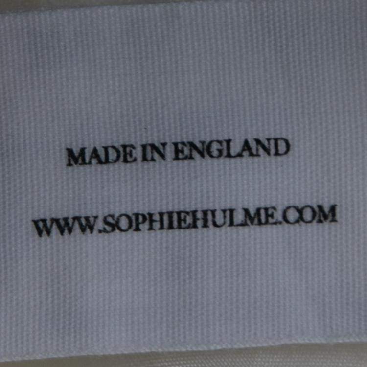 Pre Owned Sophie Hulme Ivory Stretch Gabardine Chain Embellished Inverted Pleat Front Skirt M