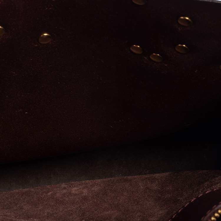 Pre Owned Sophie Hulme Burgundy Leather Albion Square Tote