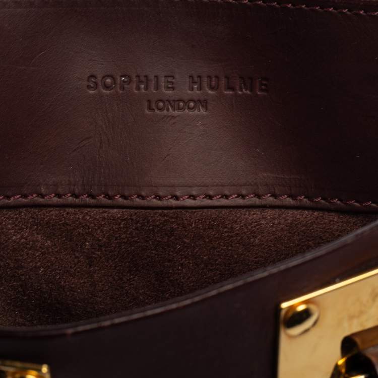 Pre Owned Sophie Hulme Burgundy Leather Albion Square Tote