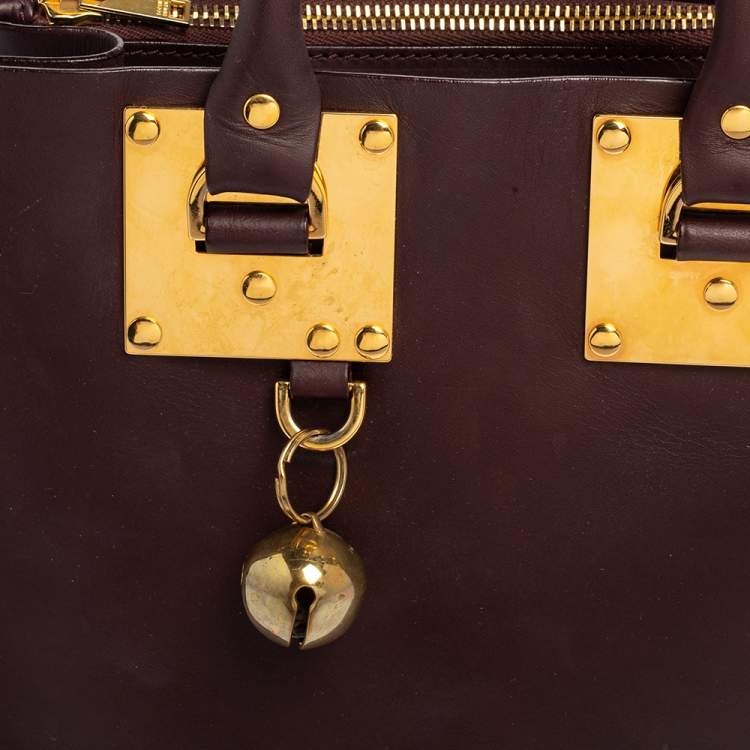 Pre Owned Sophie Hulme Burgundy Leather Albion Square Tote