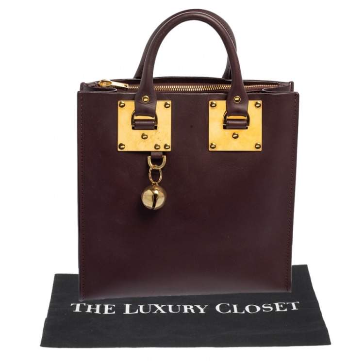 Pre Owned Sophie Hulme Burgundy Leather Albion Square Tote