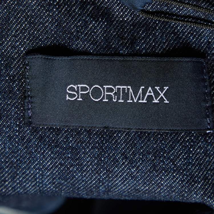 Pre Owned Sportmax Navy Blue Denim Panaro Mini Shirt Dress L