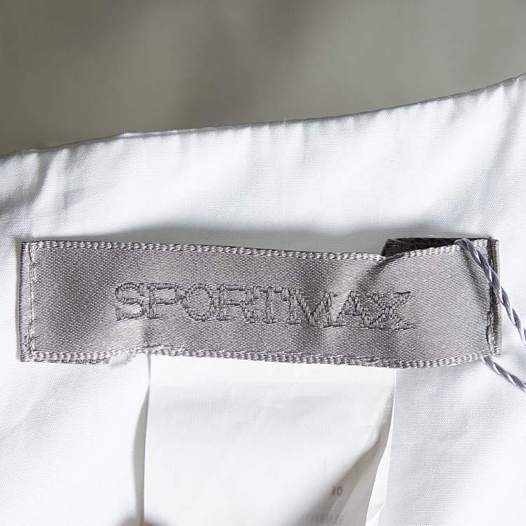 Pre Owned Sportmax White Cotton Sleeveless Midi Dress S