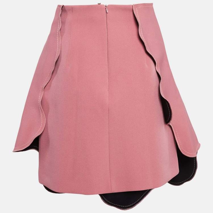 Pre Owned Sportmax Pink Crepe Mini Skirt S