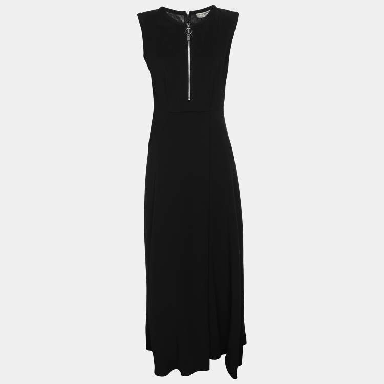 Pre Owned Sportmax Black Crepe Sleeveless Dress L
