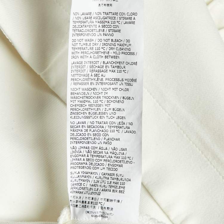 Pre Owned Sportmax White Gabardine Pleated Mini Dress S