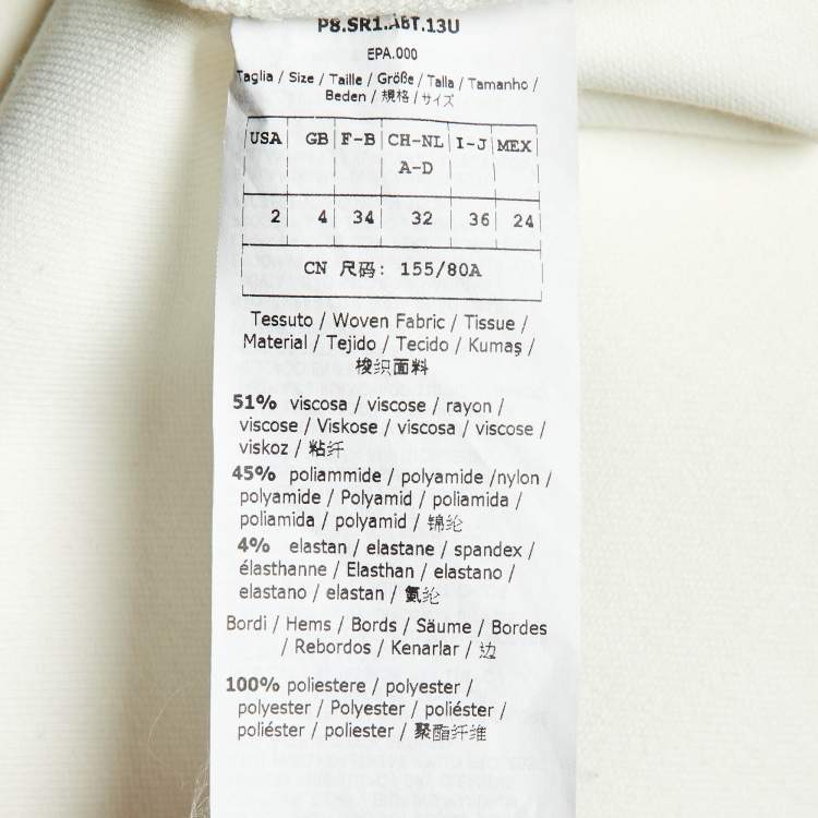 Pre Owned Sportmax White Gabardine Pleated Mini Dress S