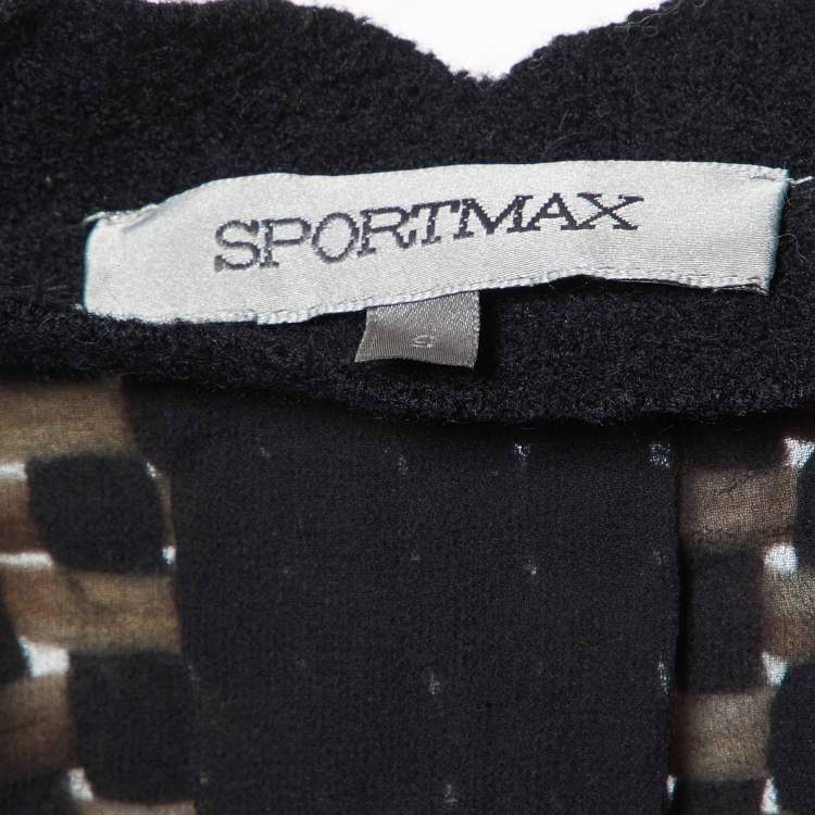 Pre Owned Sportmax Multicolor Checked Wool Blend Open Front Jacket S