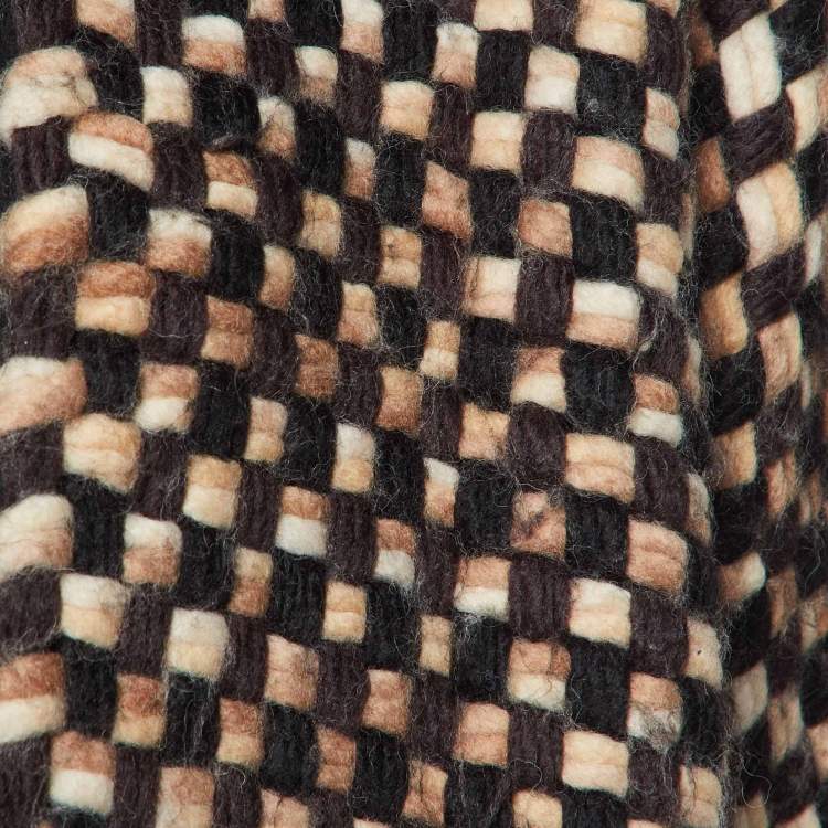 Pre Owned Sportmax Multicolor Checked Wool Blend Open Front Jacket S