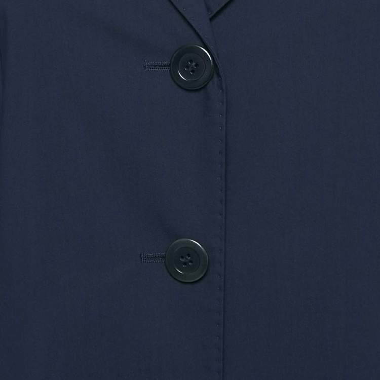 Pre Owned Sportmax Navy Blue Wool Blend Skirt Suit M