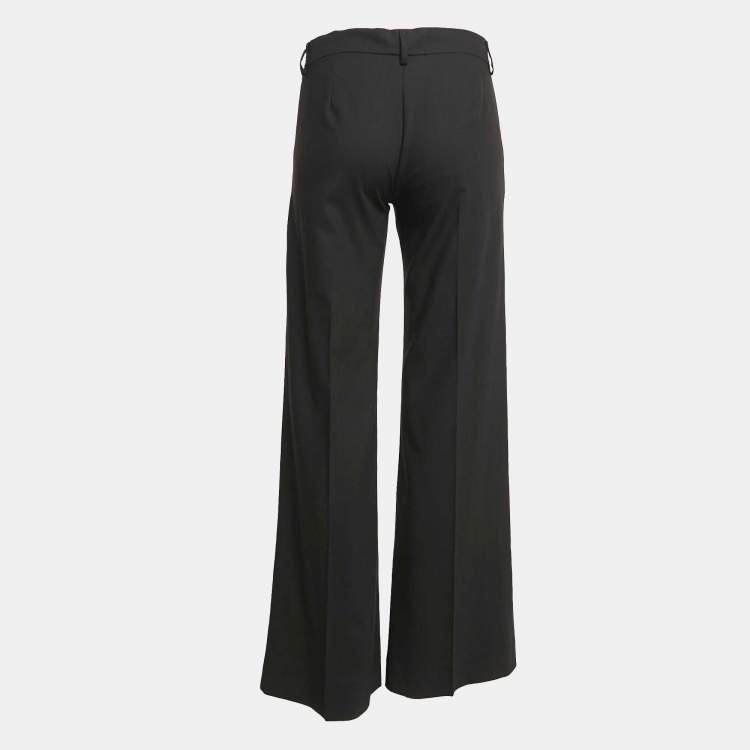 Pre Owned Sportmax Black Wool Straight Leg Trousers M