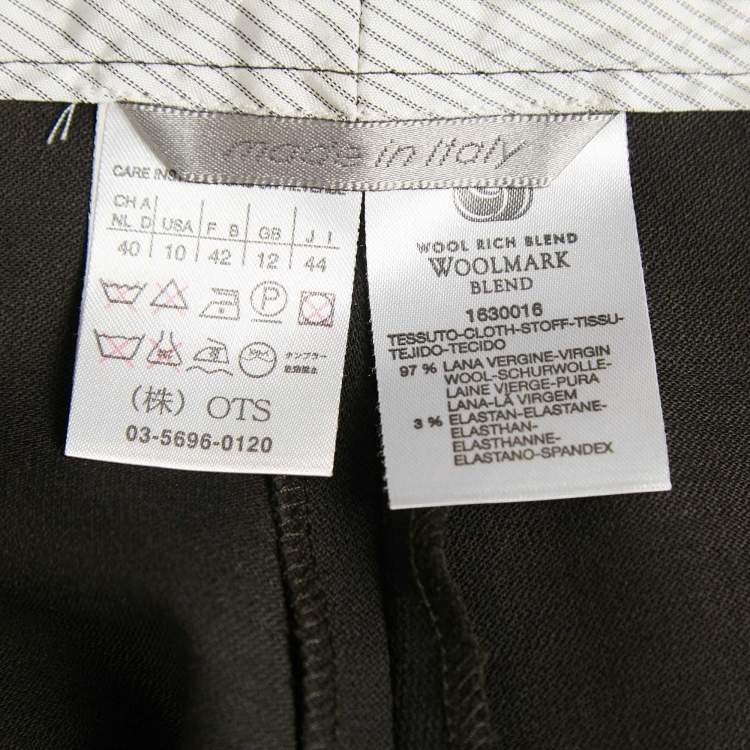 Pre Owned Sportmax Black Wool Straight Leg Trousers M