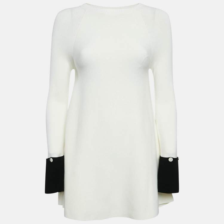 Pre Owned Sportmax Monochrome Knit A-Line Mini Dress S