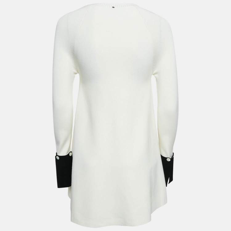 Pre Owned Sportmax Monochrome Knit A-Line Mini Dress S