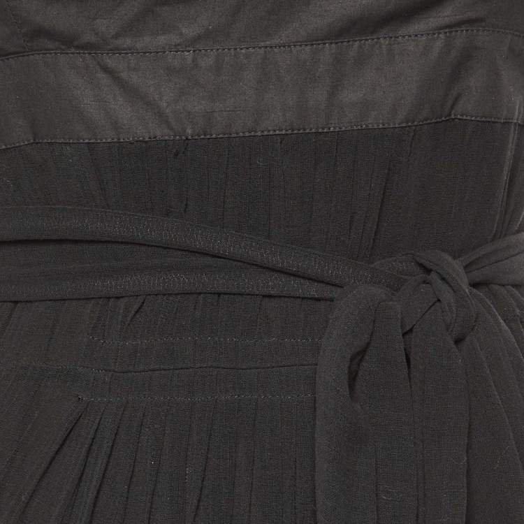 Pre Owned Sportmax Black Cotton Halter Neck Maxi Wrap Dress M