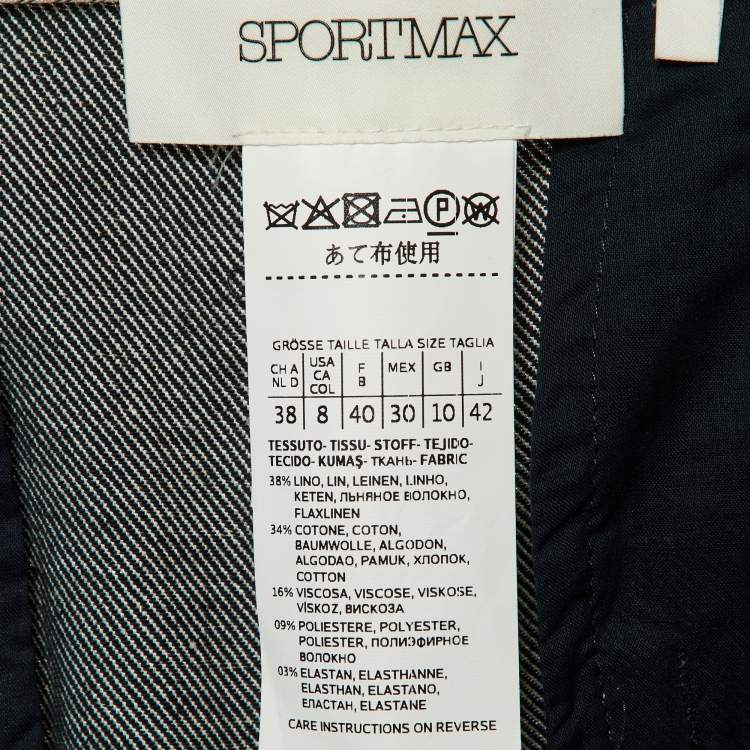 Pre Owned Sportmax Blue Linen Blend Trousers M