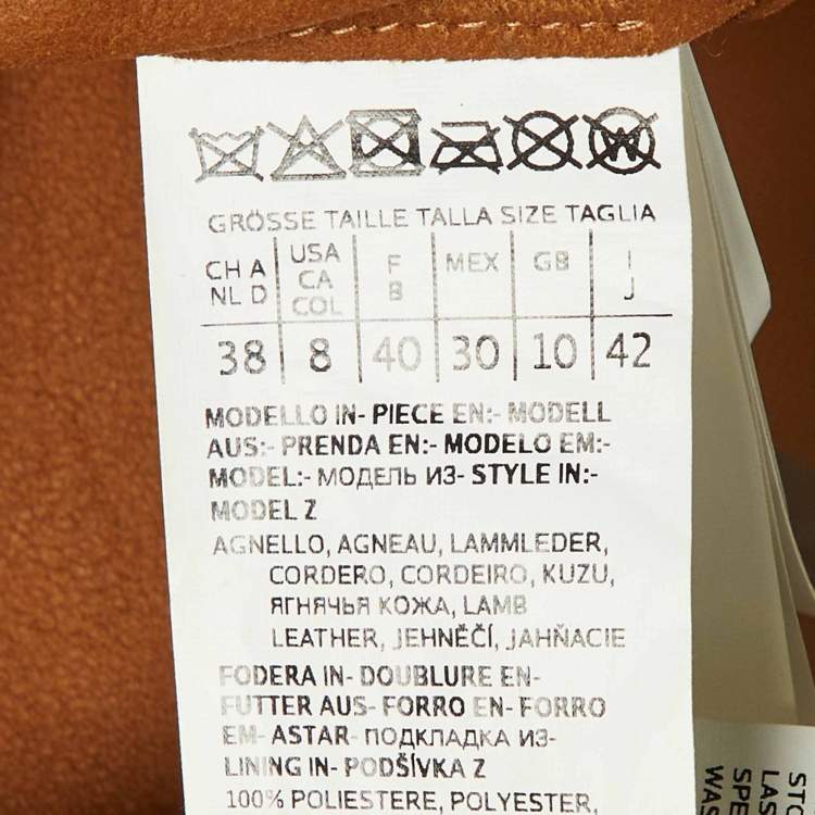 Pre Owned Sportmax Brown Flared Leather Jacket M
