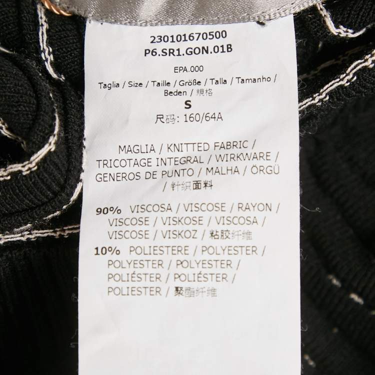 Pre Owned Sportmax Black Knit Pleated Mini Skirt S