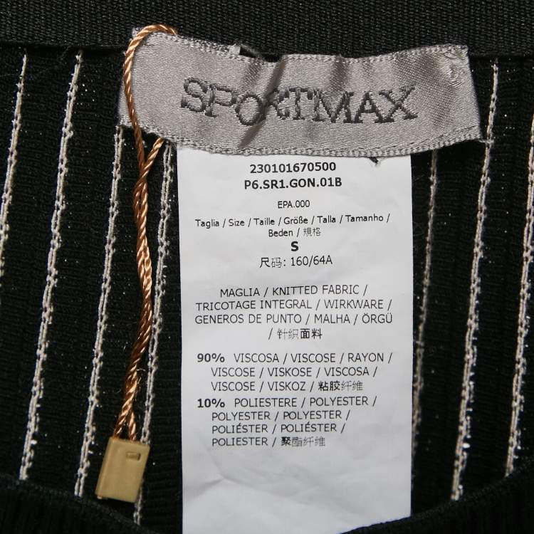 Pre Owned Sportmax Black Knit Pleated Mini Skirt S