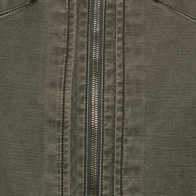 Pre Owned Sportmax Dark Grey Denim Zip-Up Jacket M