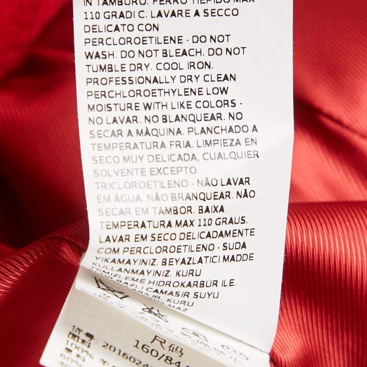 Pre Owned Sportmax Red Wool Felt Mid-Length Coat S