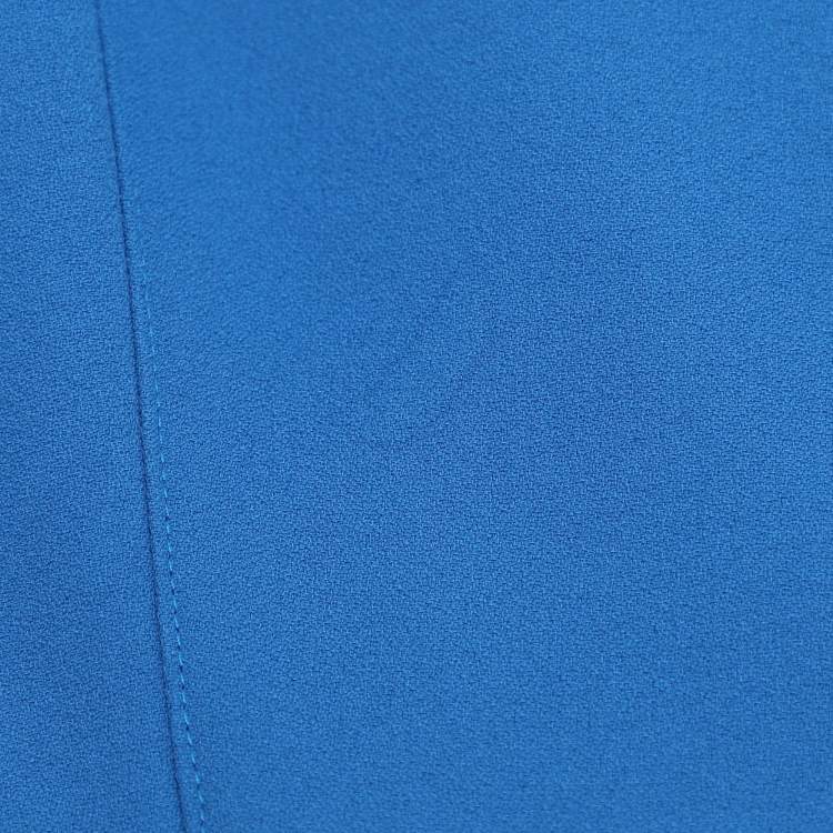 Pre Owned Sportmax Blue/Black Stretch Crepe Knit Midi Dress M