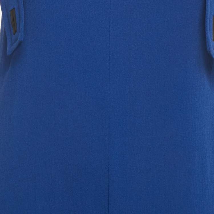 Pre Owned Sportmax Blue Crepe Shoulder Strap Jumpsuit XS
