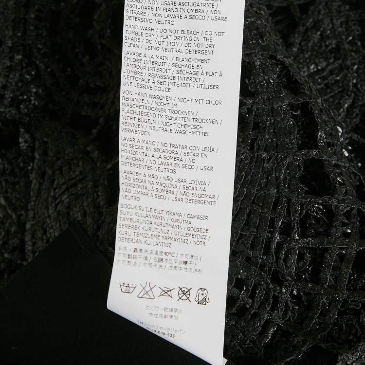 Pre Owned Sportmax Black Lace Elastic Band Trim Top S