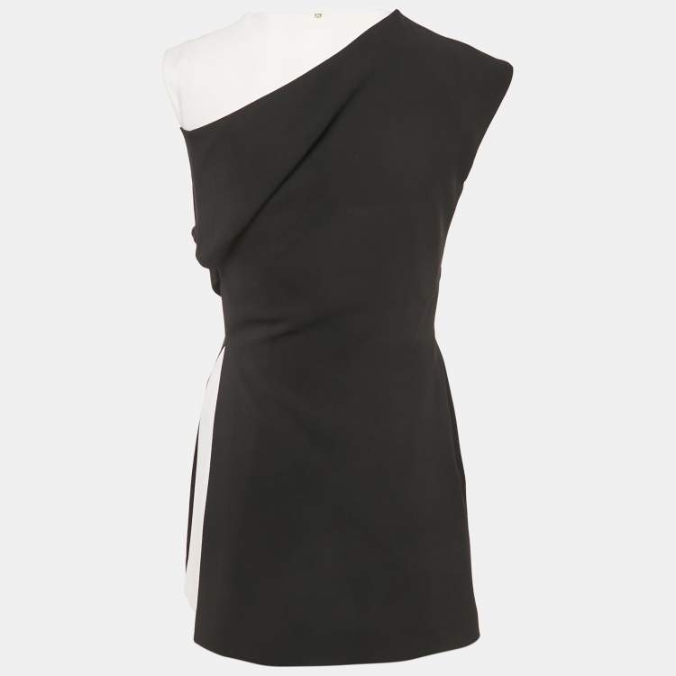 Pre Owned Sportmax Black Stretch Crepe Layered Mini Dress S