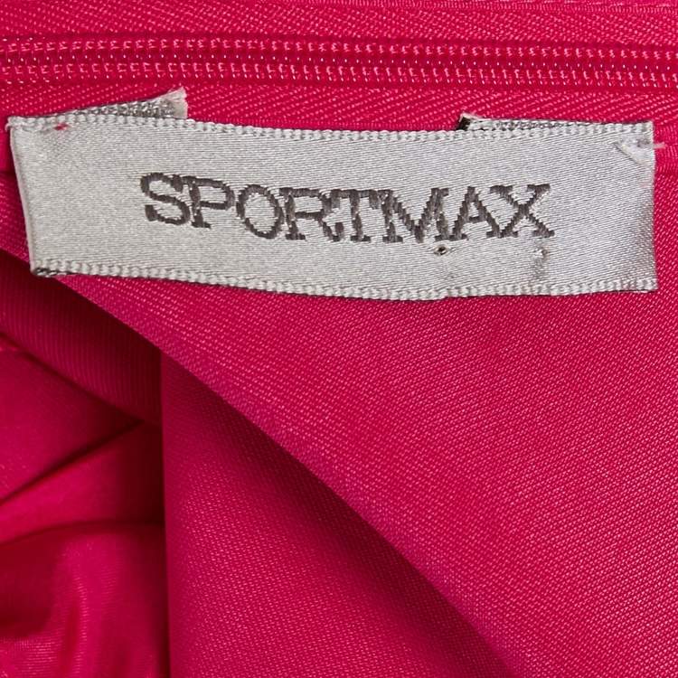 Pre Owned Sportmax Fuchsia Pink Jersey Sleeveless Knee-Length Dress M