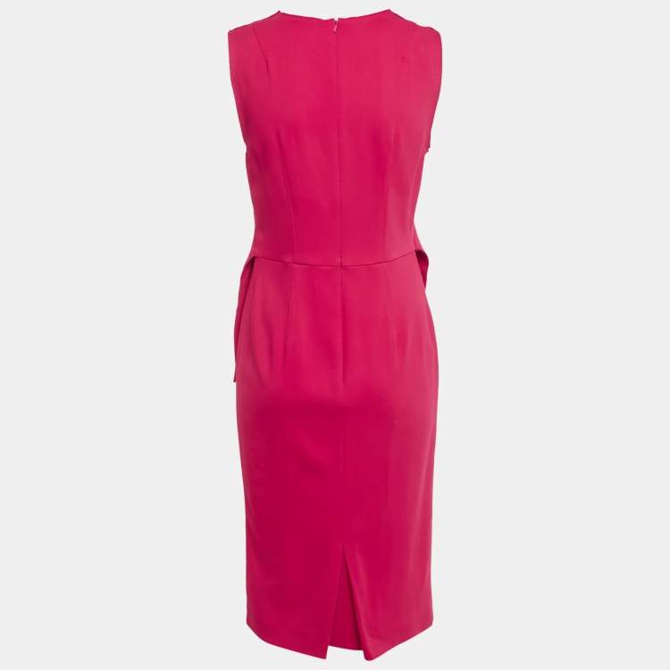 Pre Owned Sportmax Fuchsia Pink Jersey Sleeveless Knee-Length Dress M