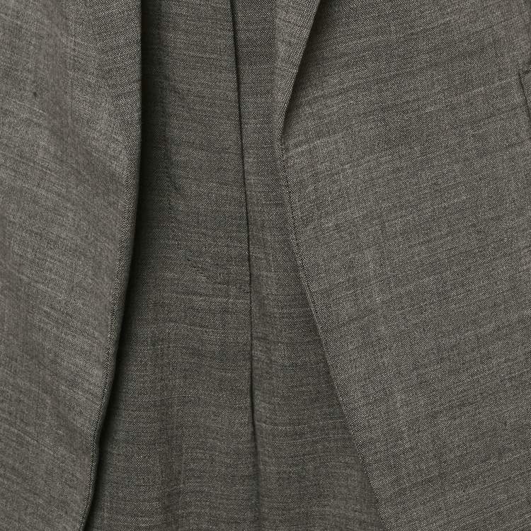 Pre Owned Sportmax Grey Wool Open Front Suit M