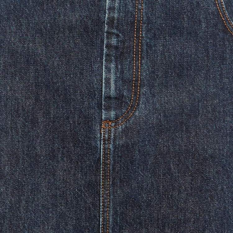 Pre Owned Sportmax Blue Denim Long Skirt L