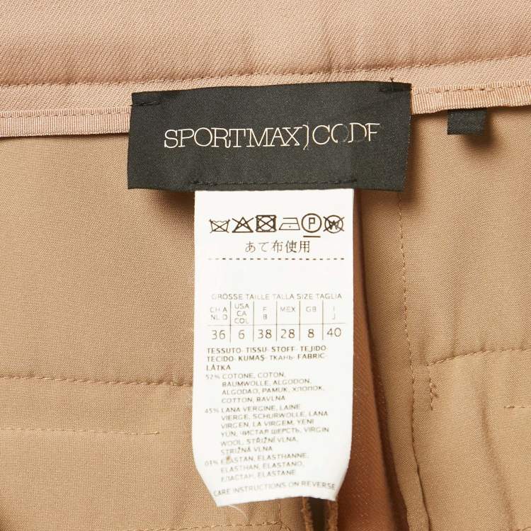 Pre Owned Sportmax Code Pink Gabardine Belted Straight-Leg Pants S