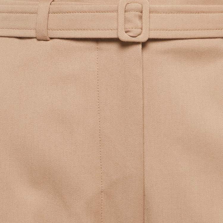 Pre Owned Sportmax Code Pink Gabardine Belted Straight-Leg Pants S