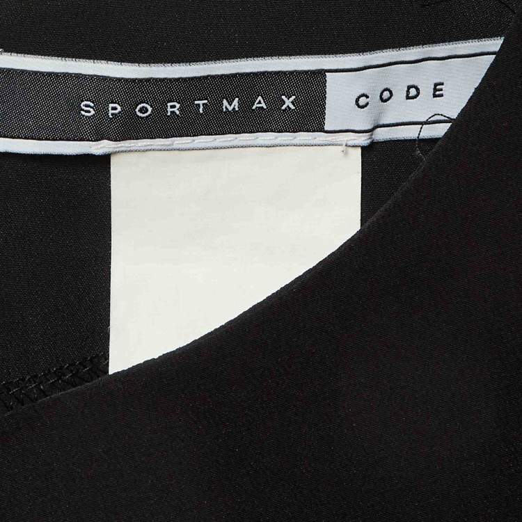 Pre Owned Sportmax Code Black Floral Print Silk Mini Dress M