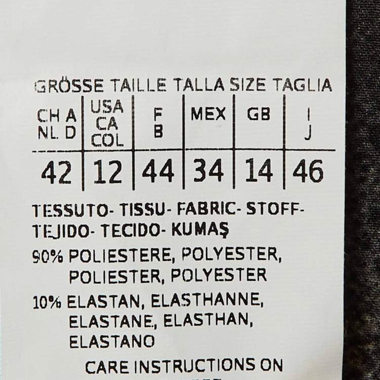 Pre Owned Sportmax Code Black Printed Jersey Mini Dress L