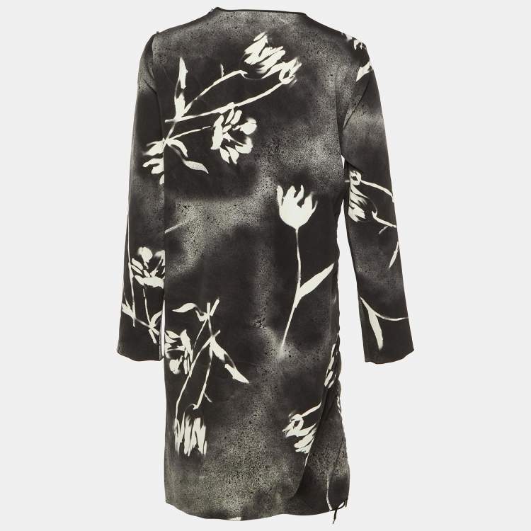 Pre Owned Sportmax Code Black Printed Jersey Mini Dress L