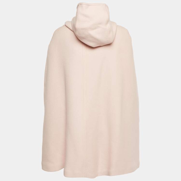 Pre Owned Sportmax Pink Wool Hooded Cape M