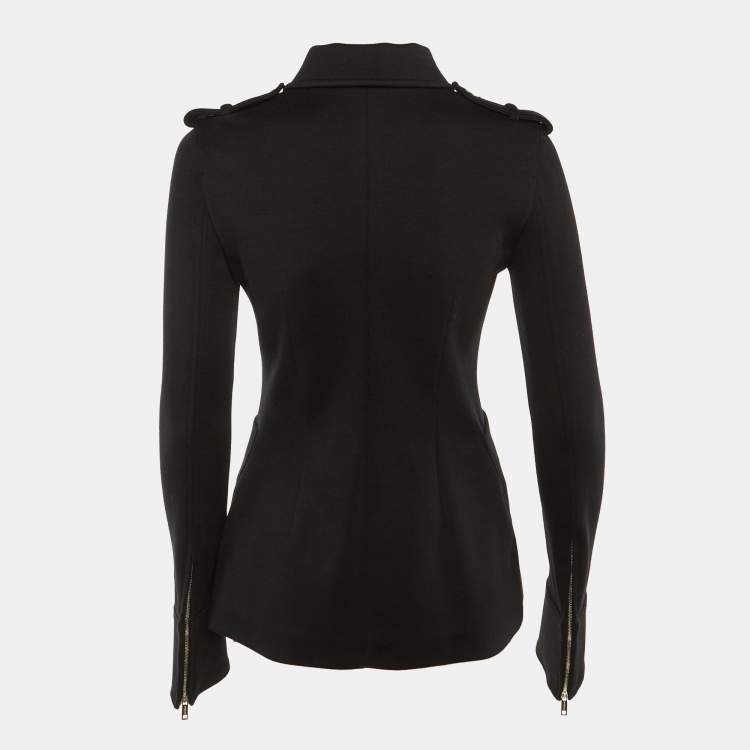 Pre Owned Sportmax Black Wool Zip Up Jacket S