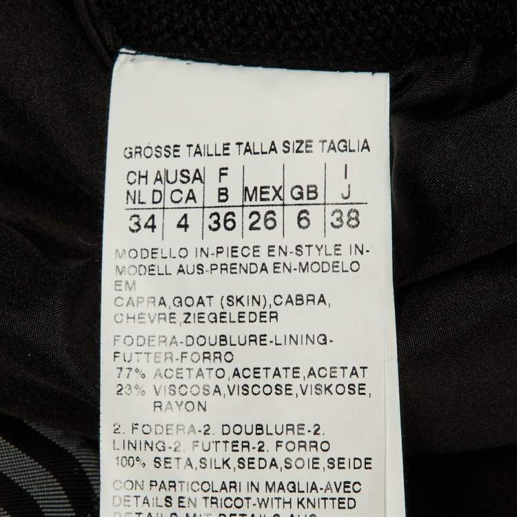 مملوكة مسبقًا Sportmax Black Fur Wool Trim Coat S