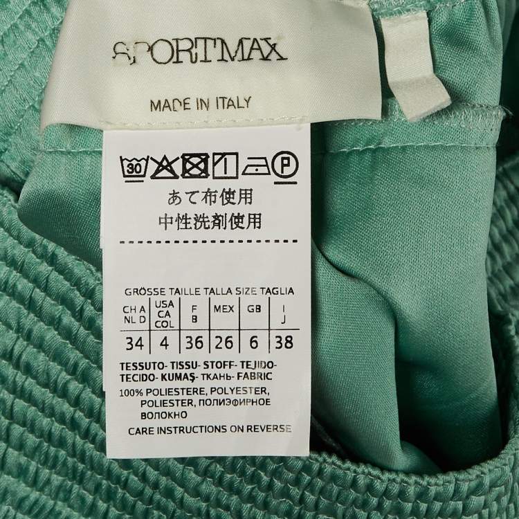 Pre Owned Sportmax Mint Green Satin Bermuda Shorts S
