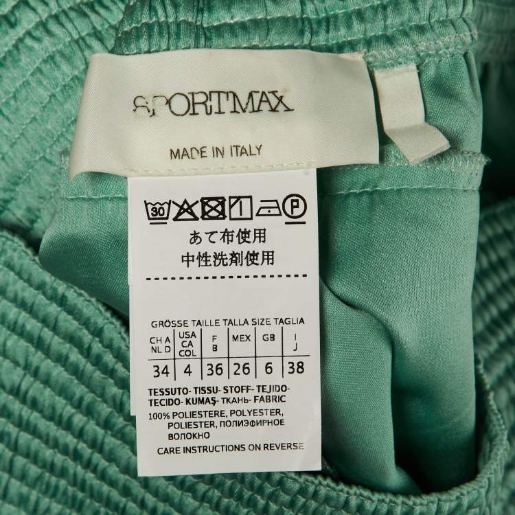 Pre Owned Sportmax Mint Green Satin Bermuda Shorts S