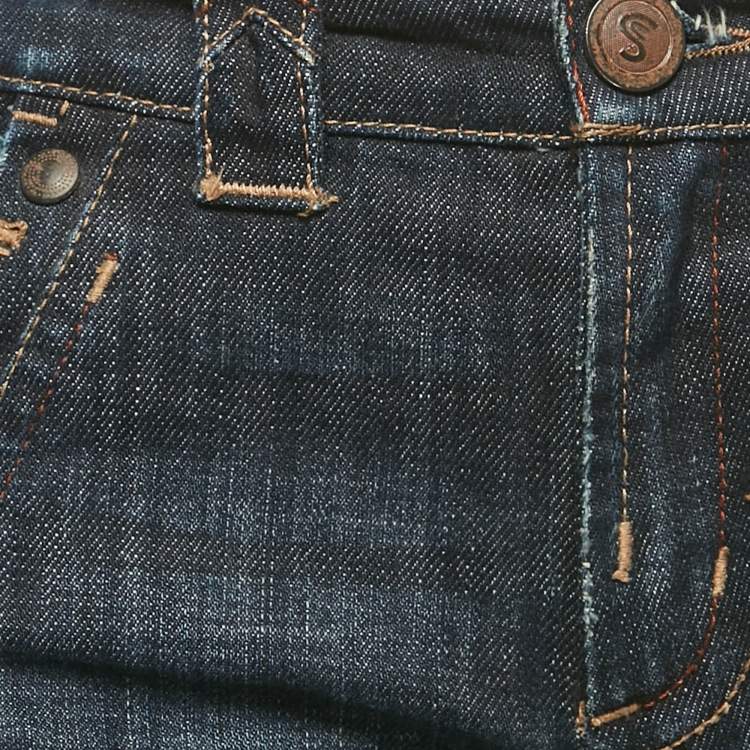 Pre Owned Sportmax Code Denim Mid Rise Capri M/Waist 32"